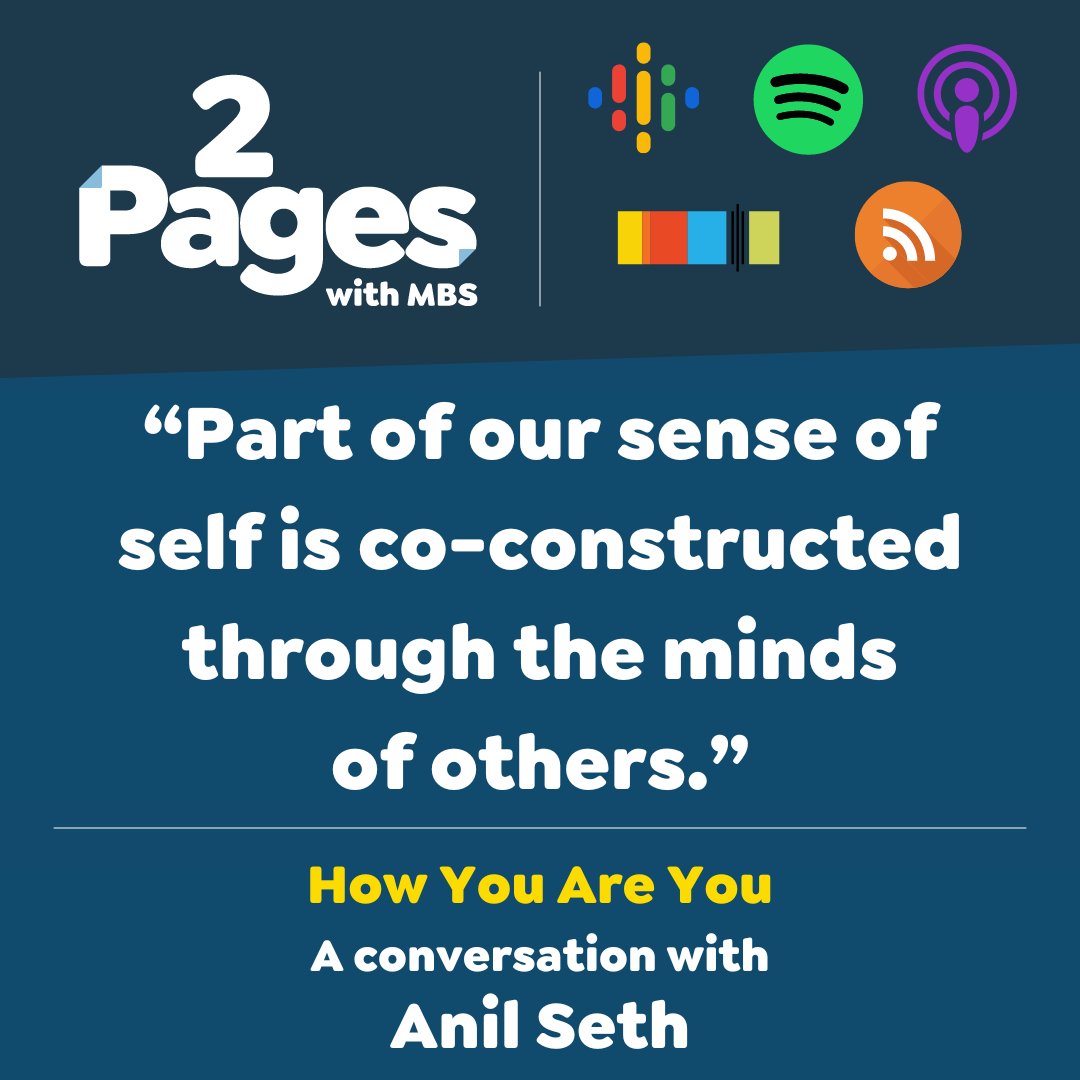 mbs_works's tweet photo. On this week's episode of 2Pages with MBS: @anilkseth reads from Daniel Dennett’s Consciousness Explained, & discusses the concept of the brain as a prediction machine & how consciousness controls our personal navigation of life.
Listen here 👉 https://t.co/WtVMtaXR3s https://t.co/CvxLd33Efx