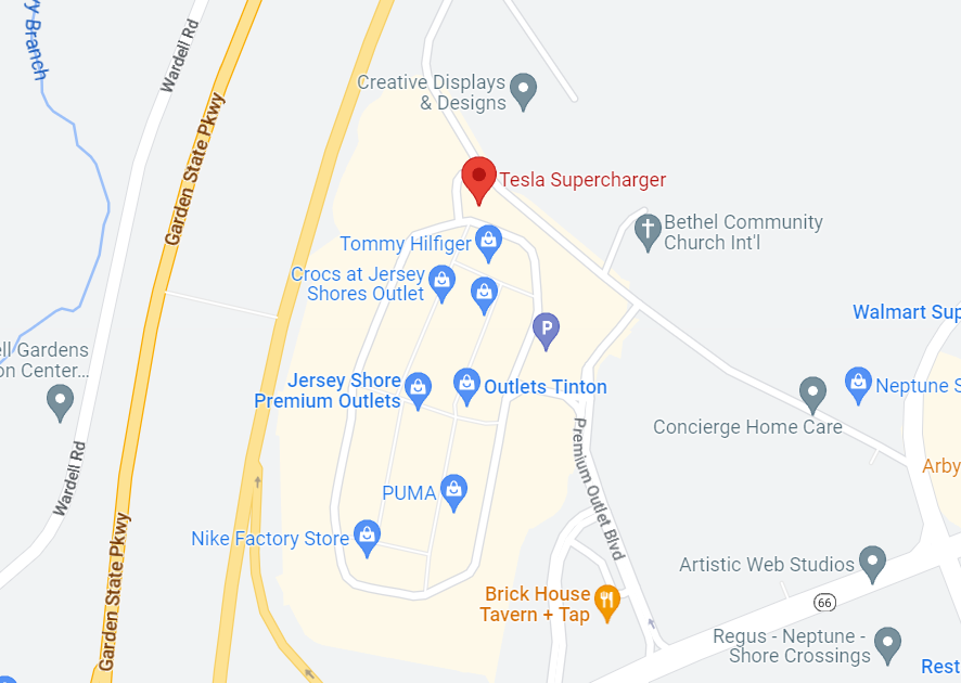 A new Supercharger expansion is coming soon to Tinton Falls, New Jersey!

Permits were recently issued for a site upgrade at the Jersey Shore Premium Outlets. Construction may have begun.