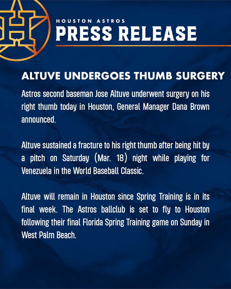 astros's tweet photo. Update on Jose Altuve. https://t.co/5TfWtyqF96