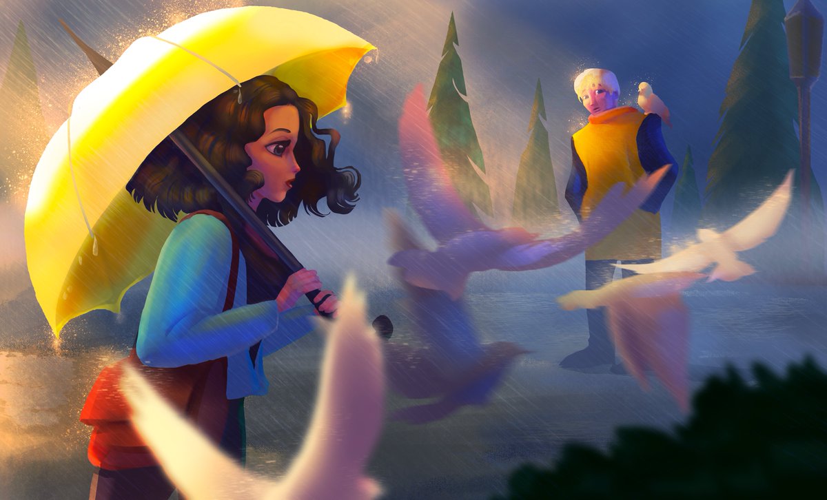 feirin_'s tweet photo. It was fun to draw this rainy keyframe for #raidesart400k draw this in your style challenge.

#keyframe #lightstudy #rain #couple #digitalart 
#humanartists #artistsontwitter #DTIYS https://t.co/Wevzr5cKwB
