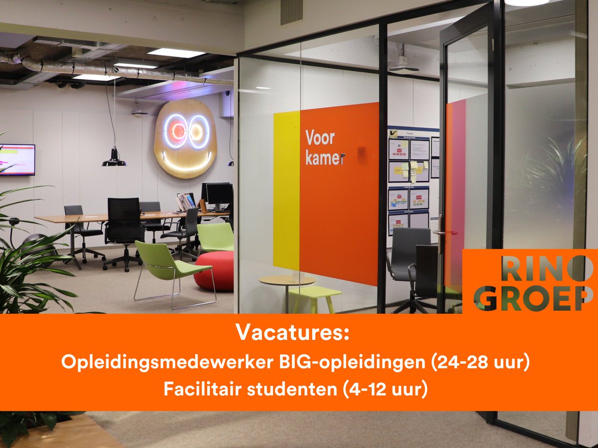 De RINO Groep zoekt nieuwe medewerkers!

Vacature opleidingsmedewerker BIG-opleidingen (24-28 uur): rinogroep.nl/pagina/653/vac… 

Vacature facilitair studenten (4-12 uur): rinogroep.nl/pagina/739/vac… 

#vacature #opleidingsmedewerker #BIG #facilitair #studenten #bijbaan #Utrecht #ggz