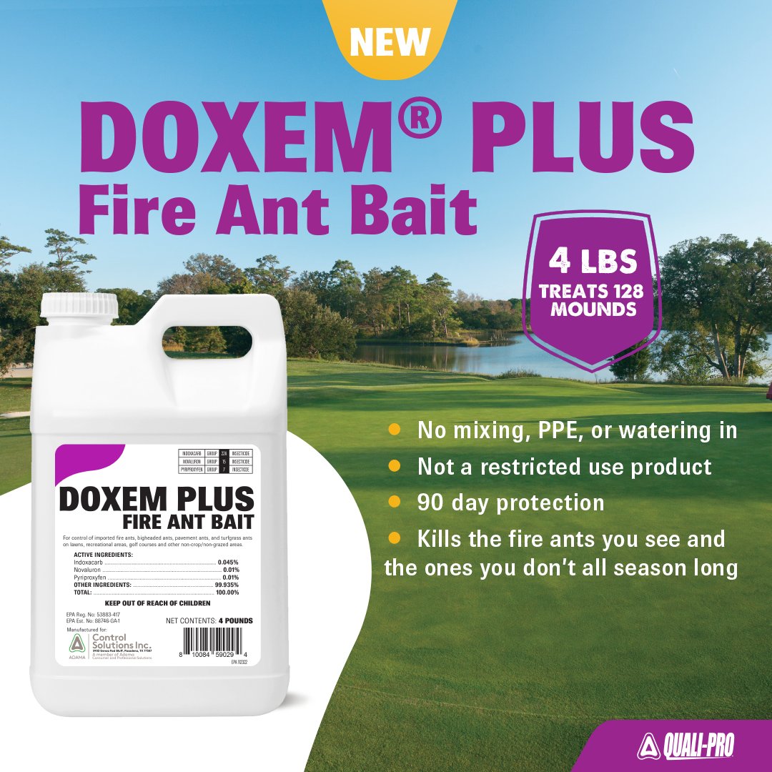 Quali_Pro's tweet photo. Have you heard about NEW DOXEM Plus Fire Ant Bait? Learn how to keep fire ants off your course all season-long! #FireAnts #BaitNWait #TurfLife #DoxemPlus
Discover more about DOXEM Plus Fire Ant Bait 👇 https://t.co/y3IDiJDID4 https://t.co/OFI0aSHR1j