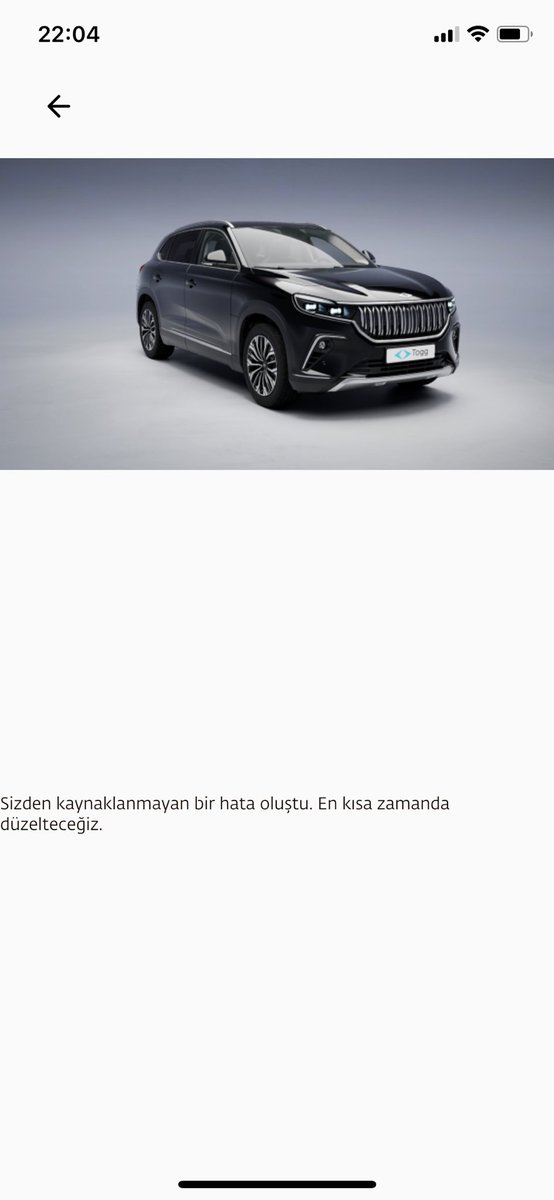 zahidsagiroglu's tweet photo. @Togg2022 Web sitesinde de Trumore uygulamasında da paketi seçip ödeme aşamasına geçildiğinde sistem hata veriyor. Destek talebi için form doldurduğumda da sistem yine hata veriyor. Yerli üretimi desteklemek için ön vermek istiyoruz ama veremiyoruz… https://t.co/9De46F8Foj