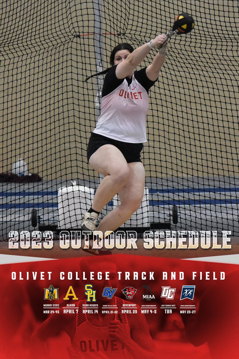 UOlivetXCTF's tweet photo. 2023 Outdoor Schedule‼️☄️

#GoComets #StrongerThanMost #RunninComets #JumpinComets #ThrowinComets https://t.co/sKjgSTdyFz