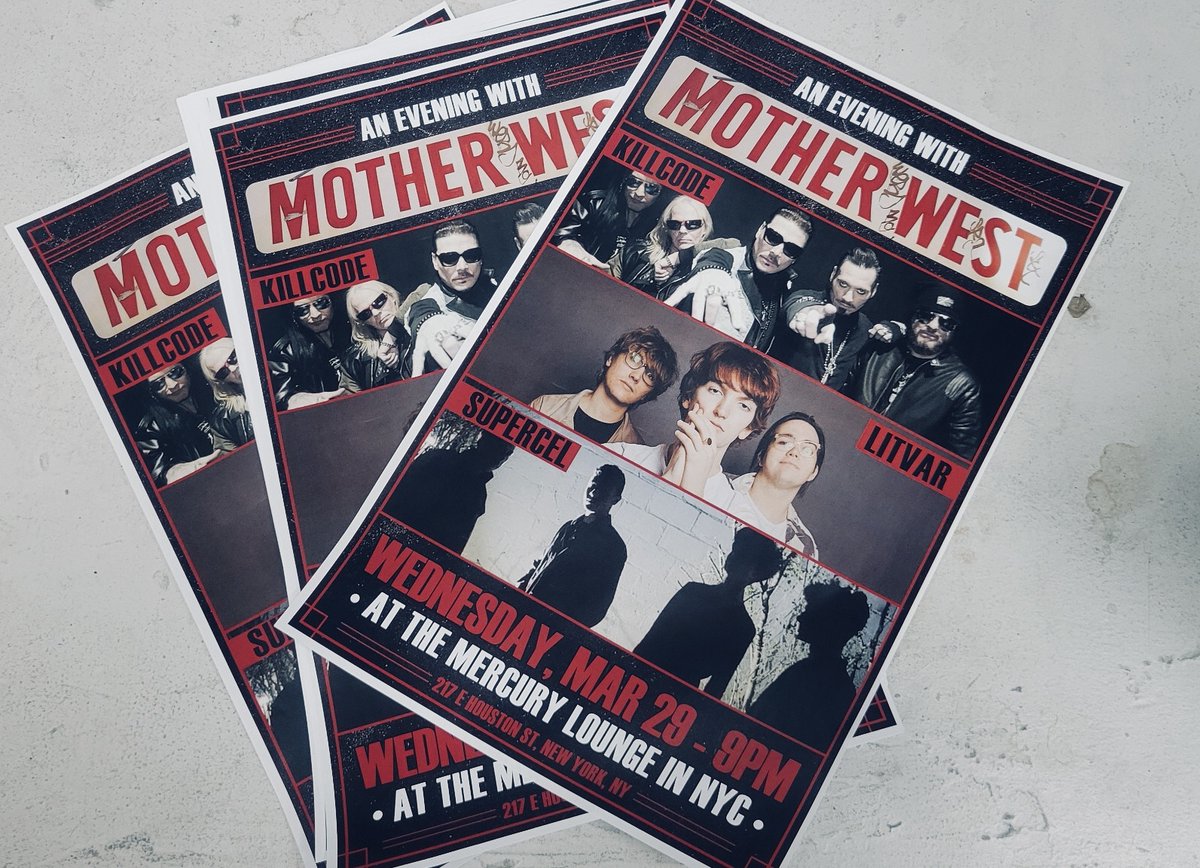 Right around the corner! We're a week away from An Evening with Mother West at @MercuryLoungeNY with @_killcode_ #wearelitvar @Supercelnyc get your tix now: tinyurl.com/MotherWestMerc…