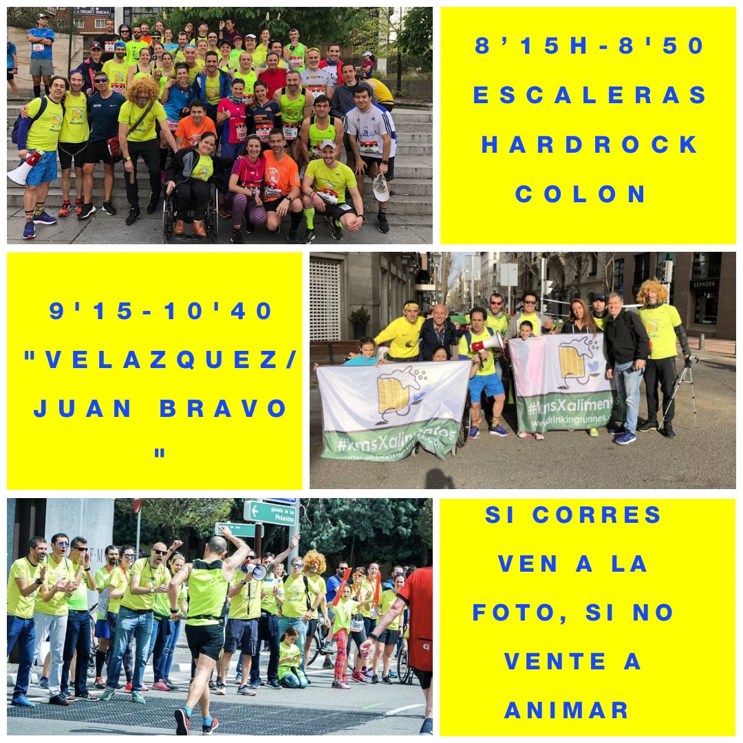El domingo desde las 8h15 en las escaleras del “Hard Rock”
📸 <a href="/KMSxELA/">KMSxELA</a> 
📣 pasamos lista 
✔️ trae la verde, la fluor, la morada o la de algodón de Cola Cao…