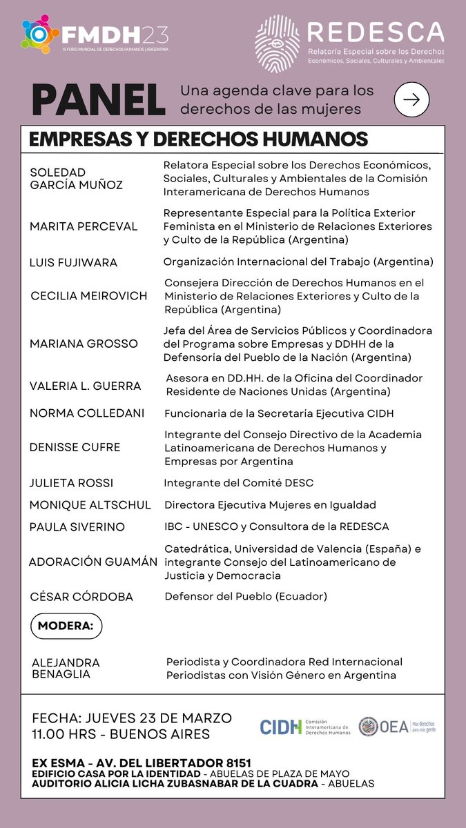 DESCA_CIDH's tweet photo. 👇 ¿Quieres saber quiénes asistirán al panel? https://t.co/CVq8sNbuMM