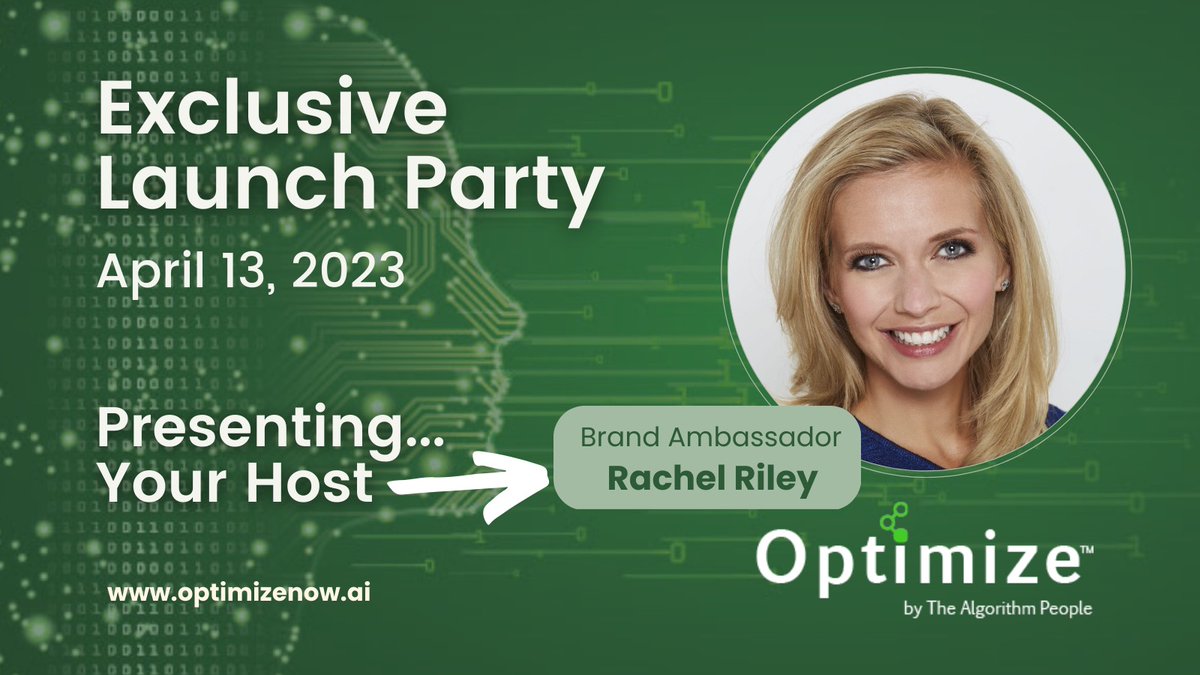 OptimizeNowAI's tweet photo. Not long to go now! Our exclusive launch party takes place on the 13th of April in #London We are super excited to have @RachelRileyRR as our host! We're looking forward to seeing you there! #Optimizelaunch https://t.co/XrjJ8iJpq3