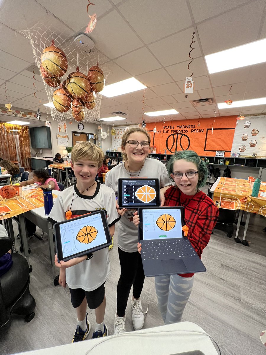 MsLeein4th's tweet photo. First day of Math Madness and it was a blast! Students worked on solving all operations/showing their work to unlock the basketball color lock and earn points. #LevelUpMHE https://t.co/IJxbW3H5di