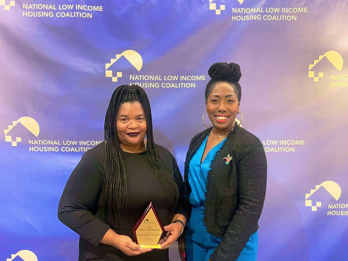 Honored to meet and present <a href="/NLIHC/">National Low Income Housing Coalition</a> State Organizing Award to Illinois Coalition for Fair Housing <a href="/CAFHA/">CAFHA</a> for their campaign to enact a STATEWIDE source of income protection! 👏🏾👏🏾👏🏾#NLIHCForum23