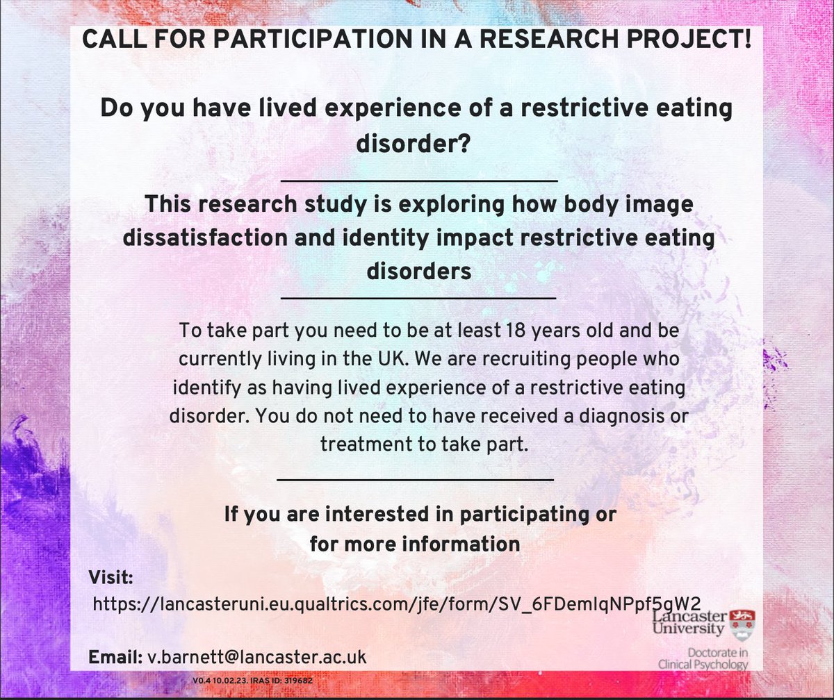 ianjgill's tweet photo. A new online study by @VickyLBarnett looking at eating disorders, identify and body image. Looking for people who identify as having a restrictive eating disorder. Please take a look if you think you might be interested. 

#eatingdisorders #research #eatingdisorderresearch https://t.co/OpgZJC6czB