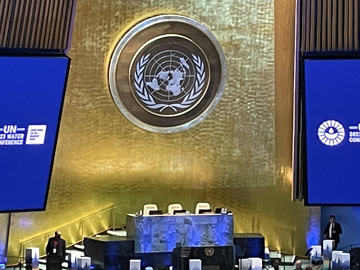 dean_muruven's tweet photo. Fun morning out with Torsten Kurth at the opening of #un2023waterconference. Managed to get in early enough to get into the UN General Assembly https://t.co/VbVFRL89Ek