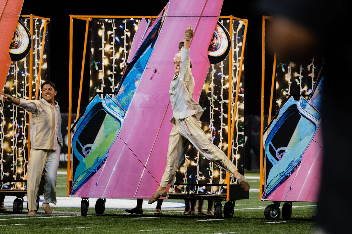 Bluecoats's tweet photo. We're selling pieces of our #Bloo22 set!

- (1) Main Stage: Billboard and Large Main Character Silhouette
- (7) “Cadillac” Rolling Backdrops with Guard Storage
- (1) 8’ x 12’ Giant Rolling Wheels &amp; Axles

Visit https://t.co/DB22iLjtdz for more details! https://t.co/fvYUUrt7el