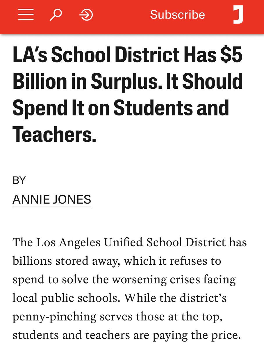 🚨🚨 LAUSD has $5 BILLION in reserves. It’s wild that <a href="/LAUSDSup/">Alberto M. Carvalho</a> won’t pay workers a living wage. Pure greed. 

The students and teachers of LA can’t afford the district’s self-imposed austerity any longer.