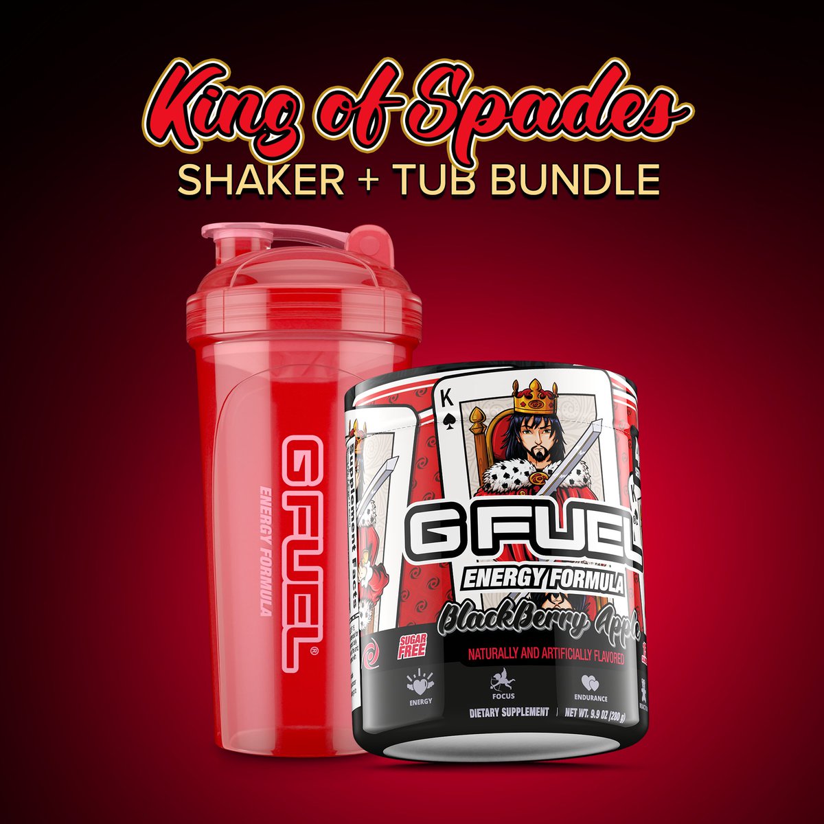 ❤️ 𝗟𝗜𝗞𝗘 + 𝗥𝗧 + 𝗙𝗢𝗟𝗟𝗢𝗪 to win a #GFUEL "KING OF SPADES" BUNDLE! 2 winners picked tomorrow bc these babies are NOW AVAILABLE!

👑 CODE "SPRING20" = EXTRA 20% OFF!

🛒 𝗚𝗘𝗧 𝗬𝗢𝗨𝗥𝗦: GFUEL.ly/king-of-spades…