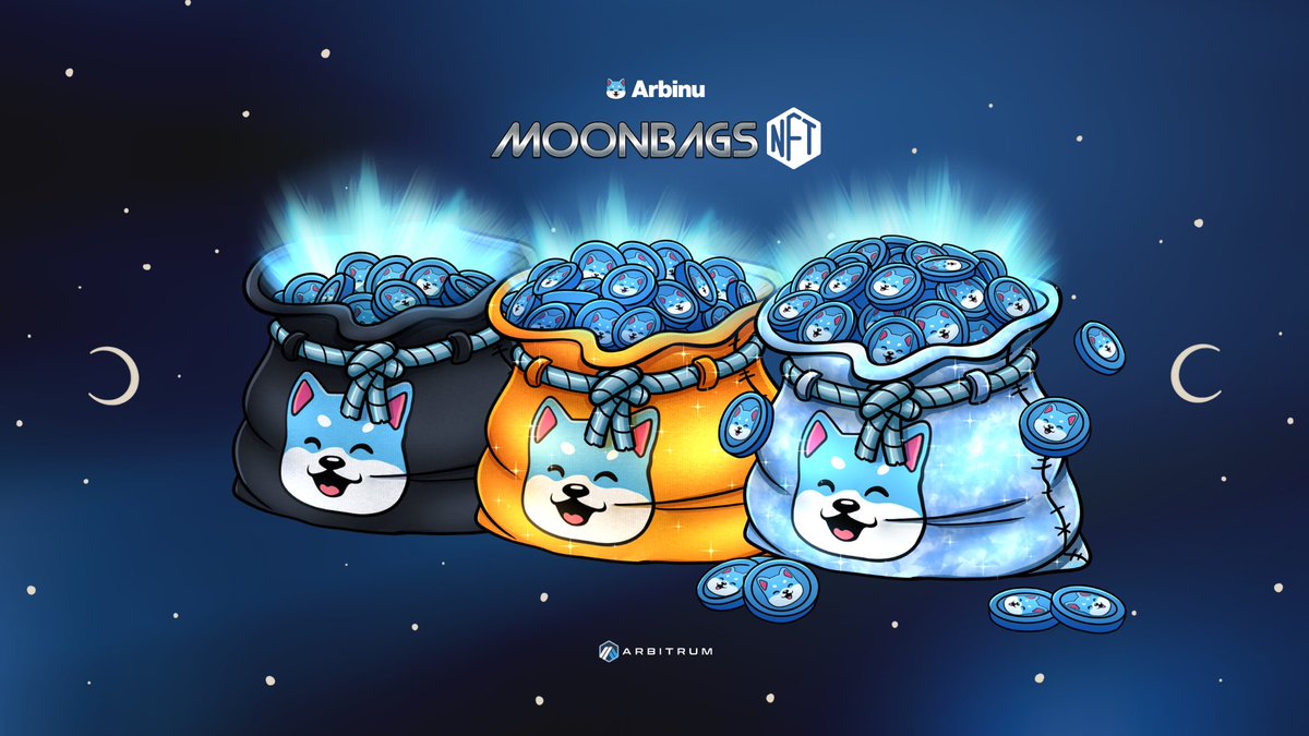 ArbinuCoin's tweet image. We’re excited to announce the $Arbinu Moonbags NFT collection! 🌕💸

- First $ARB NFT mint EVER 🚨
- The OG Arbinu NFT!
- Each NFT accumulates Arbinu for 50 days 💹
- EXCLUSIVE airdrops and benefits for Moonbag holders 🤩

Launch tomorrow. 🗓️
Supply: 500

#Arbinu #Arbitrum #NFT