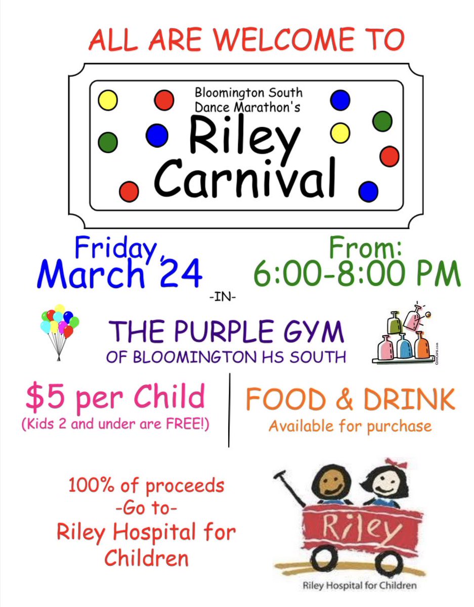 Don’t forget Riley carnival this Friday!!