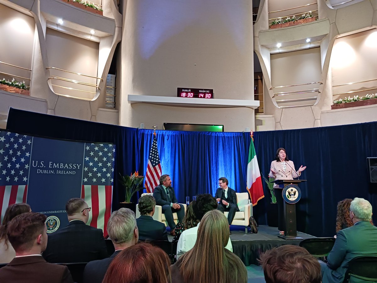 Ambassador Claire Cronin <a href="/USAmbIreland/">Ambassador Edward Walsh</a> welcomed guests to an evening with President Obama's speech writer <a href="/codykeenan/">Cody Keenan</a> <a href="/USEmbassyDublin/">U.S. Embassy Dublin</a>. Prof Patrick Geoghegan <a href="/tcddublin/">Trinity College Dublin</a> as host.