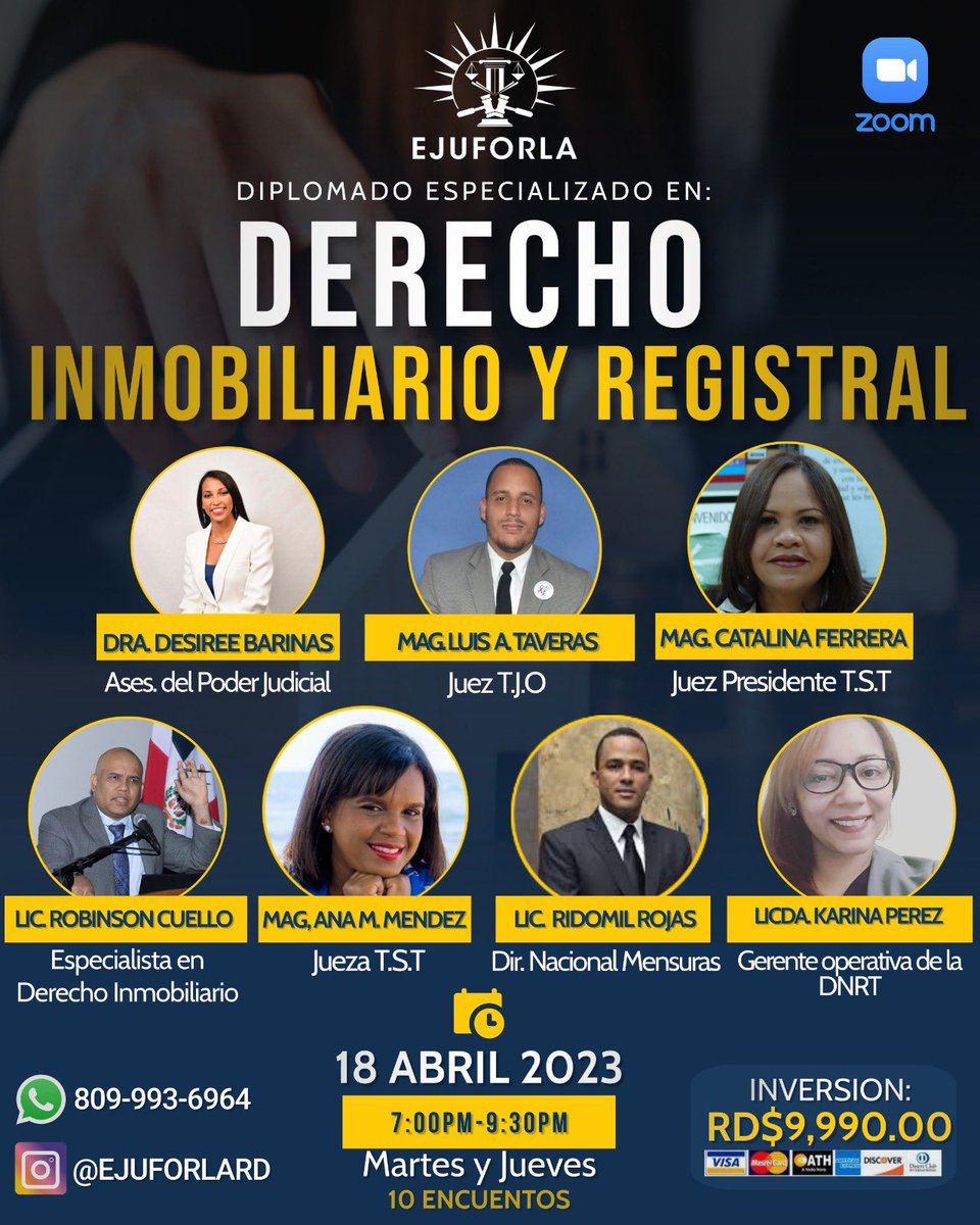 ejuforlard's tweet photo. Un diplomado especializado para ti!

Inscríbete y se parte! 
☎️ 809-993-6964 

#derecho
#derechoinmobiliario
#capacitacion
#diplomado https://t.co/DFbfVI6Ub5