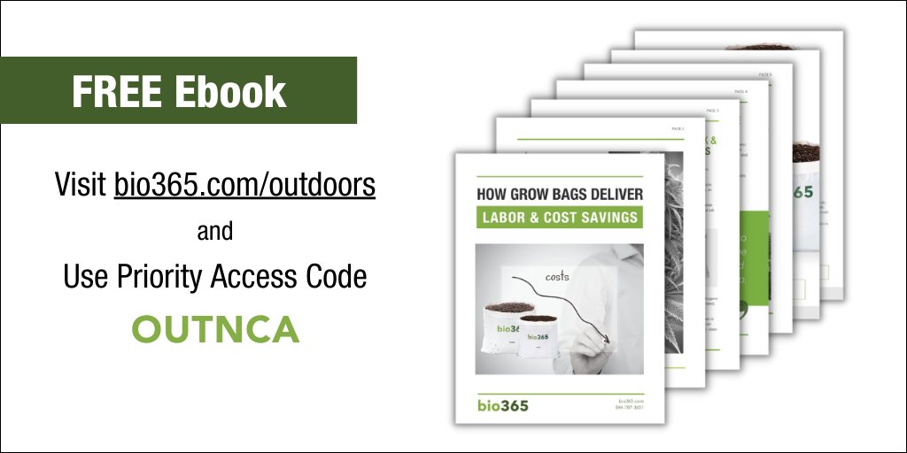 NCIAorg's tweet photo. FREE EBOOK from @bio365soil - How Grow Bags Deliver Labor & Cost Savings - Learn the 4 ways outdoor growers can use less soil and get better results with grow bags. Enter Priority Access Code OUTNCA to get the #ebook now at https://t.co/YJnU58OxLs #soil #membermessage https://t.co/qhBXPqeQ7h
