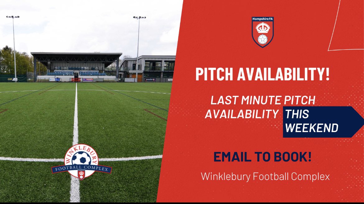 Winklebury Football Complex (@winkleburyhfa) on Twitter photo π¨Pitch availability Sunday 26th of March from 11-6pm.
If interested please email - winklebury@hampshirefa.com
Sponsored by - <a href="/TopodiumGroup/">Topodium Group</a> π¨Pitch availability Sunday 26th of March from 11-6pm.
If interested please email - winklebury@hampshirefa.com
Sponsored by - <a href="/TopodiumGroup/">Topodium Group</a>