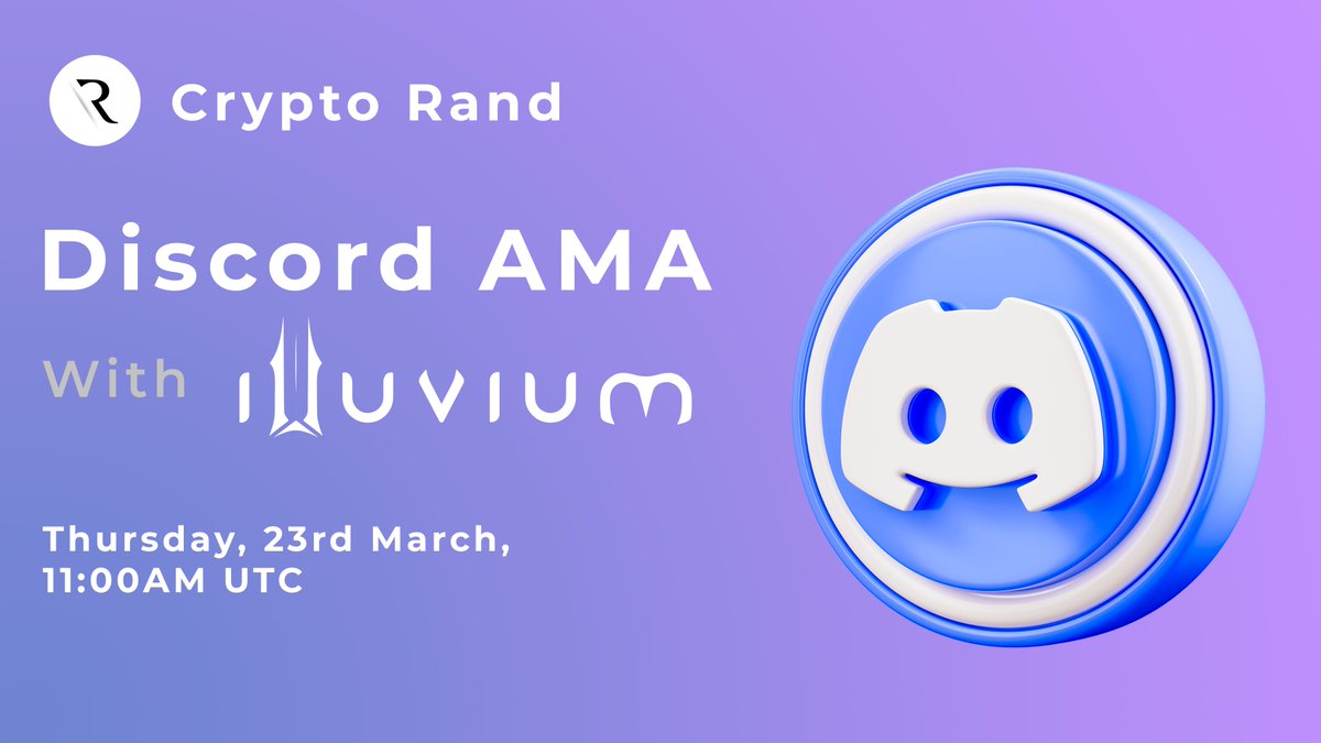 randgroup's tweet photo. ⚡️Fresh new #AMA Tomorrow with @illuviumio 

📍 Join us at Discord: https://t.co/jLJdrBIklQ

💥 Several prizes for participants!

✅ RT and Join to participate! https://t.co/kqG0YMa237
