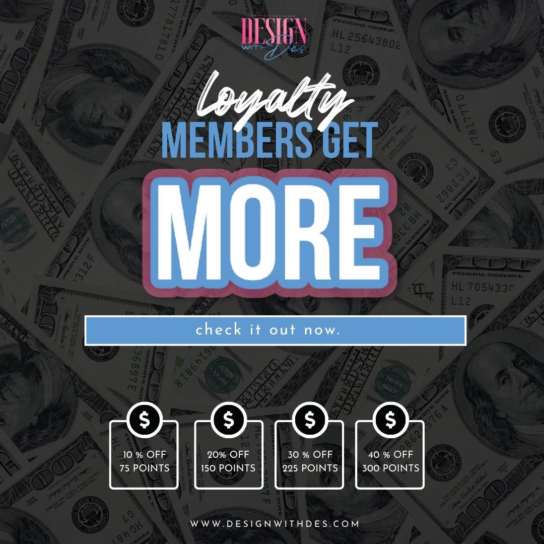 _DesignWithDes's tweet photo. Twitter , it’s been a while! 

exciting NEWS 🎉 

we’ve launched our loyalty rewards program for every dollar spent you’ll receive points to retrieve money off future services.

check out https://t.co/eVEIwWJgKM for more ☺️

#loyaltyprogram #rewardsprogram #graphicdesign https://t.co/pQ7GqzhXPi