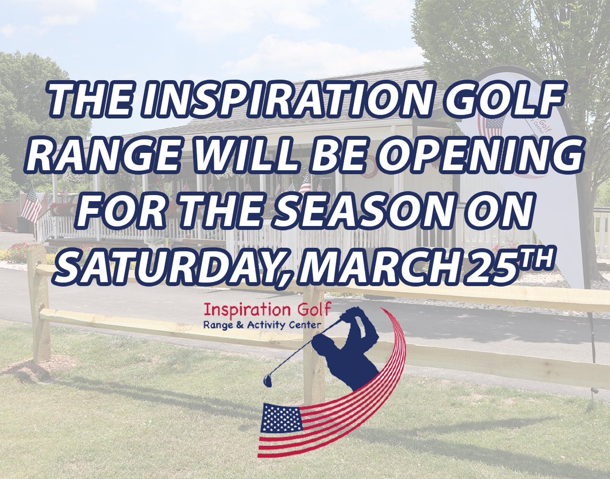 We're back!
 
The Inspiration Golf Range is set to open for the 2023 Golf Season starting on Saturday, March 25th. The range is open to the public and located within the VA Medical Campus at 151 Knollcroft Road, Lyons, NJ 07939. 

OPEN TO THE PUBLIC!

#NJGolf