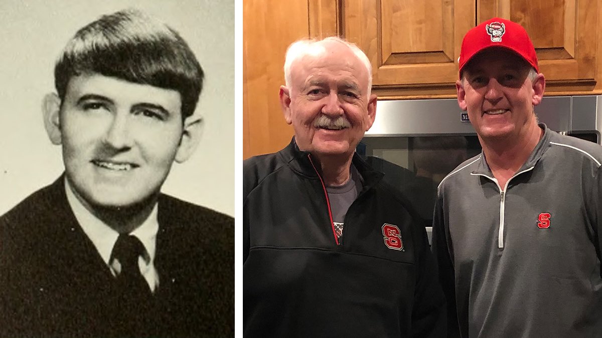 bootaco_'s tweet photo. It’s Day of Giving, and I’m throwing it back with a photo of my grandpa — a 1970 @NCState grad! I followed in his Wolfpack footsteps and earned my @NCStateWilson degree in Polymer &amp; Color Chemistry #GivingPack https://t.co/mCfYwdnM8z