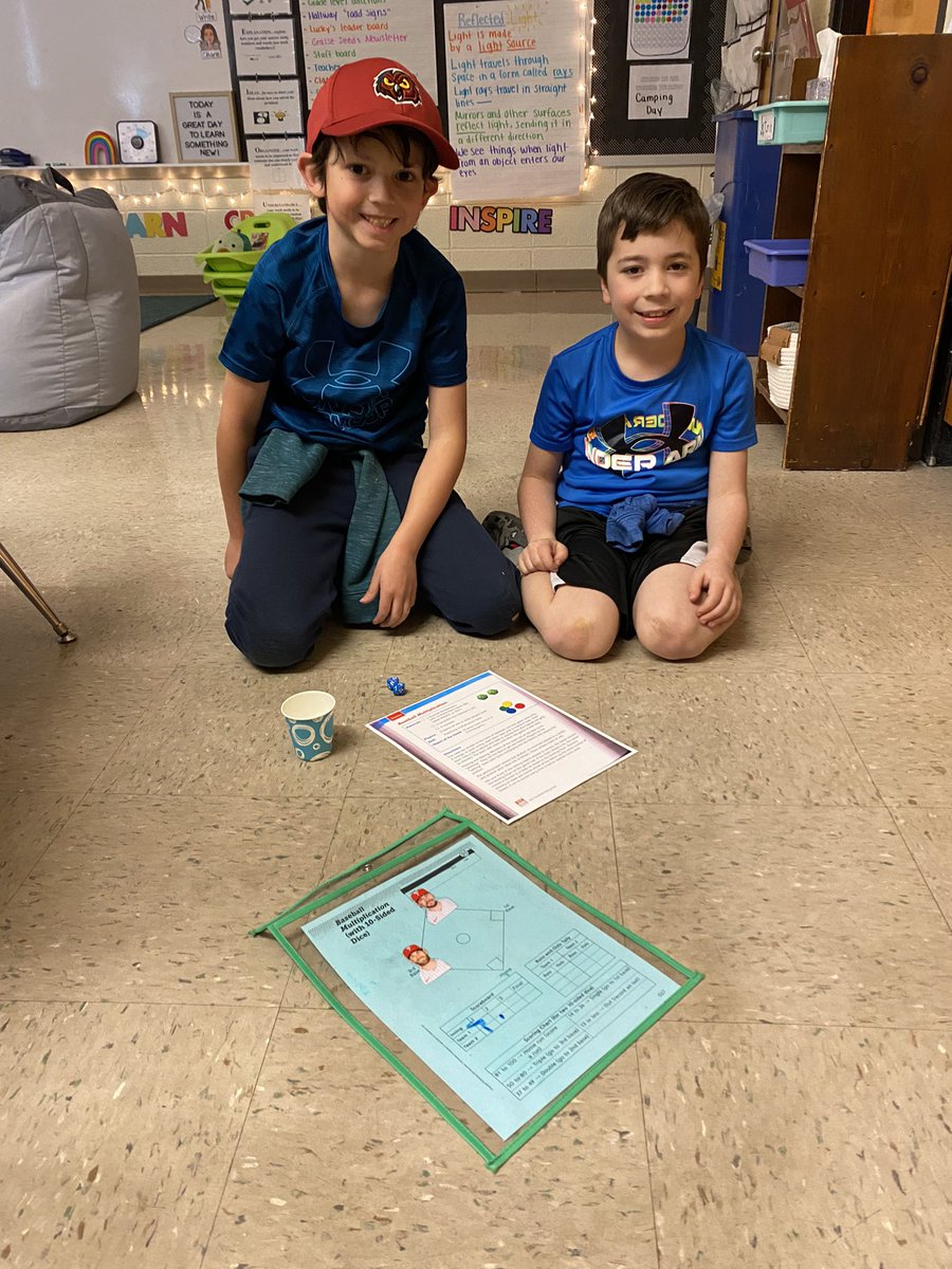 PSDSieverts's tweet photo. Baseball Multiplication…Fightin’ Phils edition⚾️ Today, we had some fun with the Everyday Math game “Baseball Multiplication.” We made it @Phillies themed with our game pieces and games mats. It was a home run for engagement!!!🏟️ @PSDGrasse https://t.co/gNmtdhYM56