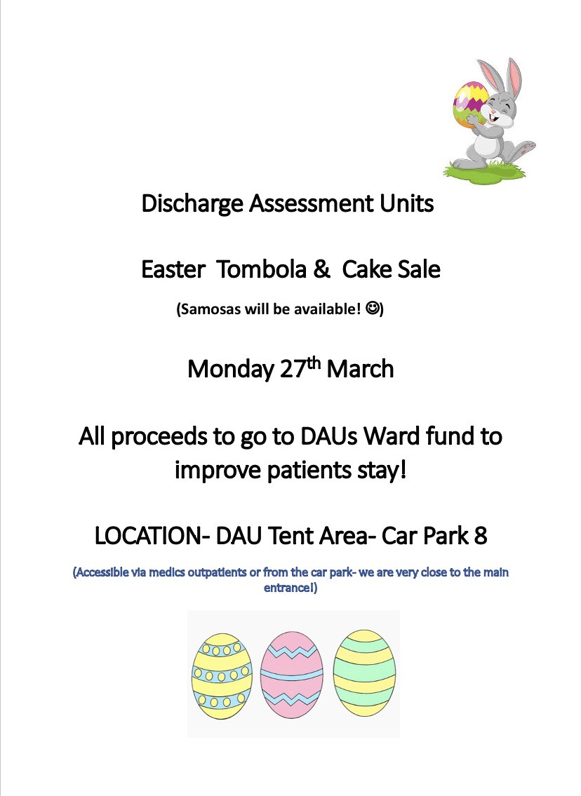 RDH- DAU 10am! Samosas available from 11.30 😀 Please share <a href="/UHDBTrust/">University Hospitals of Derby and Burton NHS FT</a> <a href="/UHDBWellbeing/">UHDB Wellbeing</a> <a href="/FionaStyles10/">Fiona Styles</a> <a href="/GroganMandy/">Mandy Grogan QN 💙</a> <a href="/seniorsisbecky/">Becky</a>