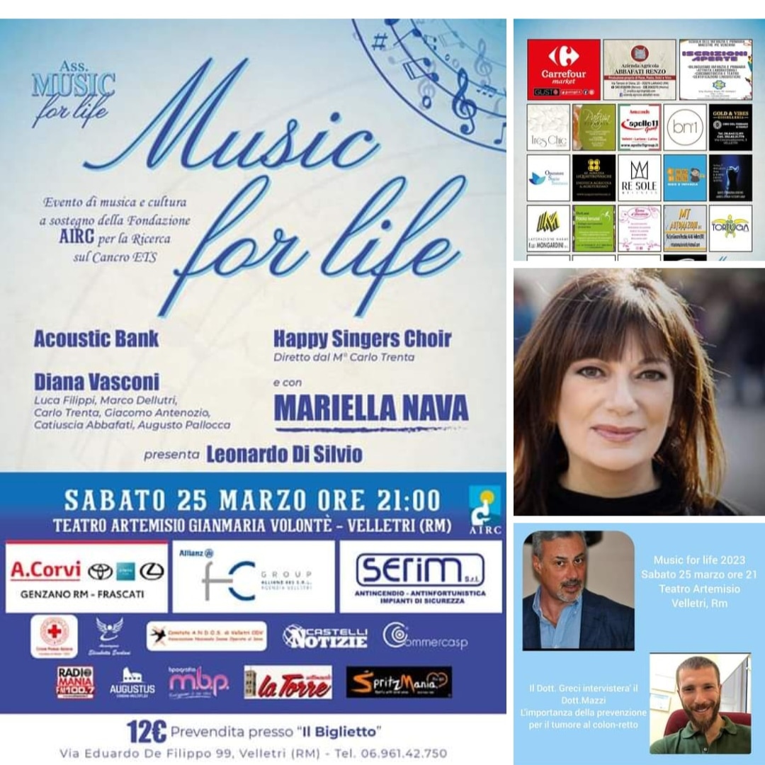 dianavasconi's tweet photo. Forza amici!! Aiutiamo @airc a RENDERE IL CANCRO SEMPRE PIÙ CURABILE ❤️ 
@assmusicforlife 
#musicforlife #VELLETRI https://t.co/hlGfdFbKH4