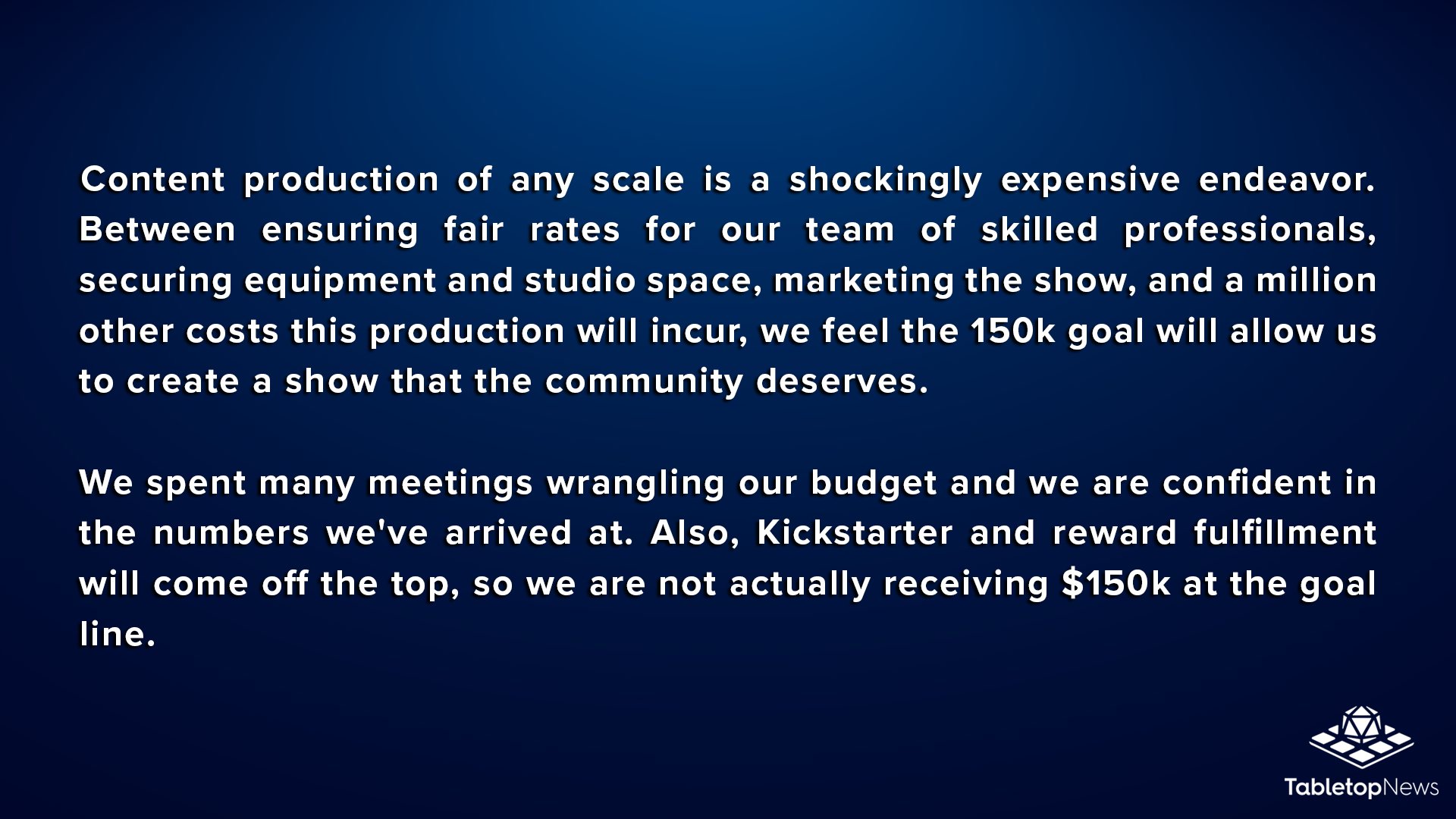 Tabletop News on Twitter "6/9 “Why is your Kickstarter goal so high