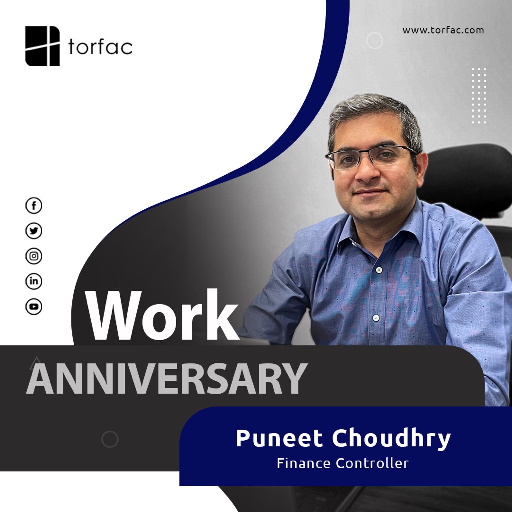 TorfacInc's tweet photo. Dear Puneet,
Congratulations on your work anniversary!
#business #team #leadership #work #thankyou #finance #grateful #torfac #marketresearch #workanniversary #anniversary https://t.co/Pldo9xGaTL