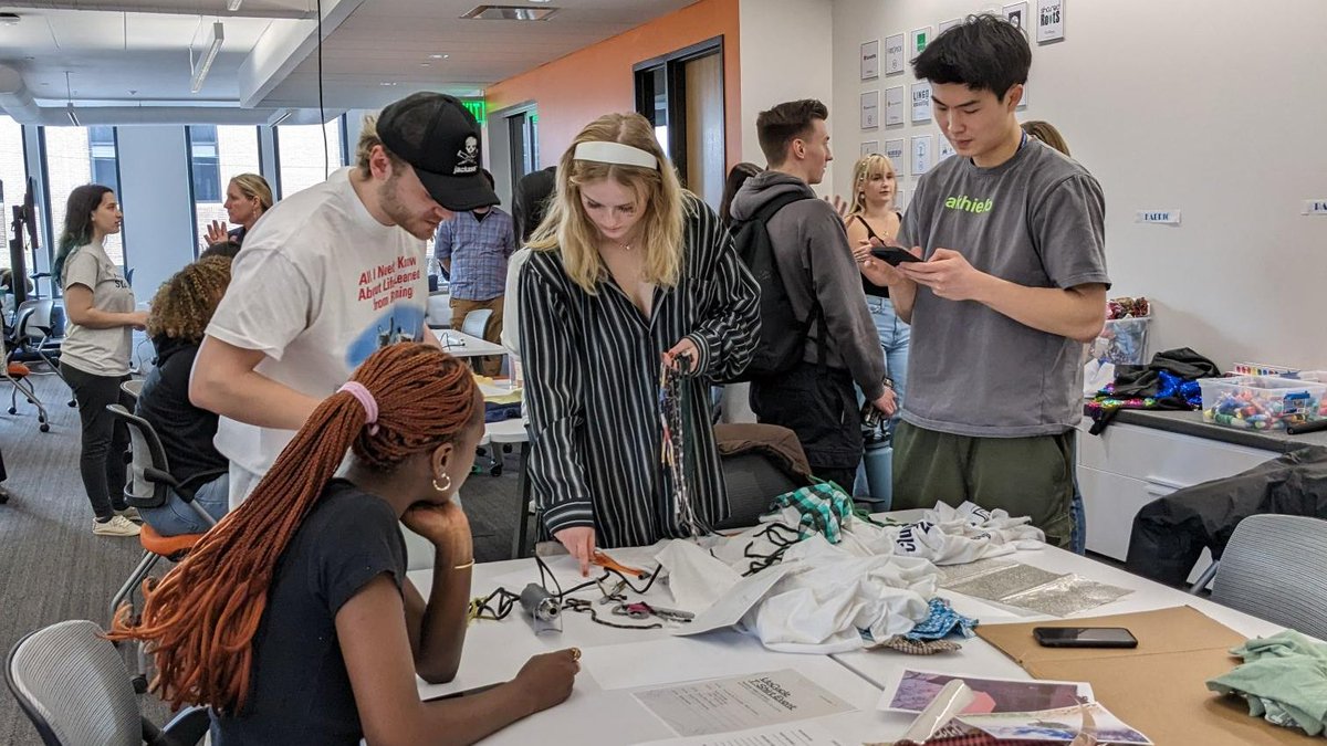 Upcycling Clothing  - Making Event happening! Attendees have been challenged to create a new upcycled t-shirt brand that makes a statement!