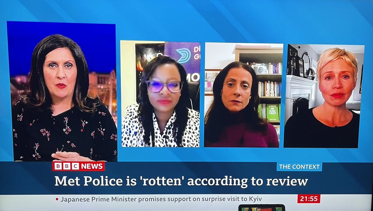 I was a guest on @BBCNews discussing the damning Met Police report on institutional racism, homophobia and misogyny. There are no quick fixes, but transparency and accountability is key to re-building trust of the police internally for employees and externally for the public.