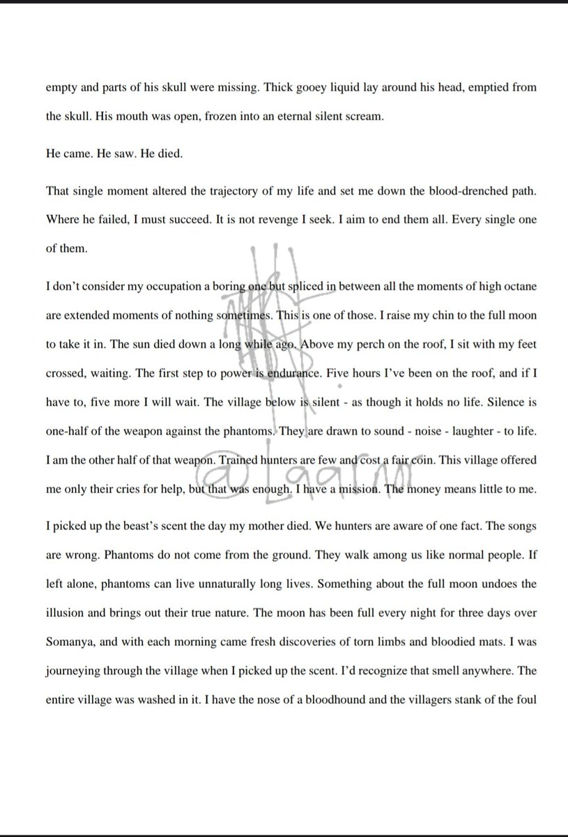 Laarnor's tweet photo. A very rough first draft of another short I'm calling 

'Howl' 

Part 1 
#amwritingfiction #amwriting #shortstories 

#HowManyHashTagsDoINeed https://t.co/rGxeq8cOB6