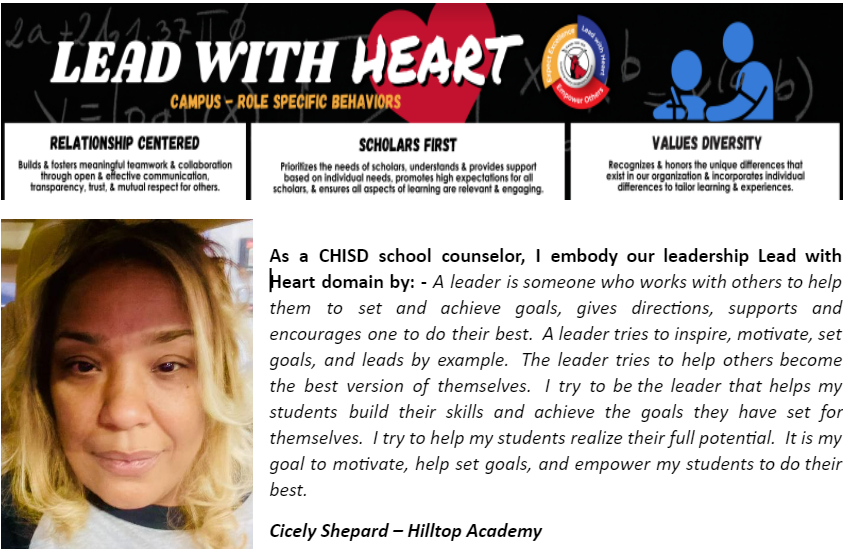 CHISD Counselors Lead with Heart! <a href="/cedarhillisd/">Cedar Hill ISD</a> #LeadingCHISD