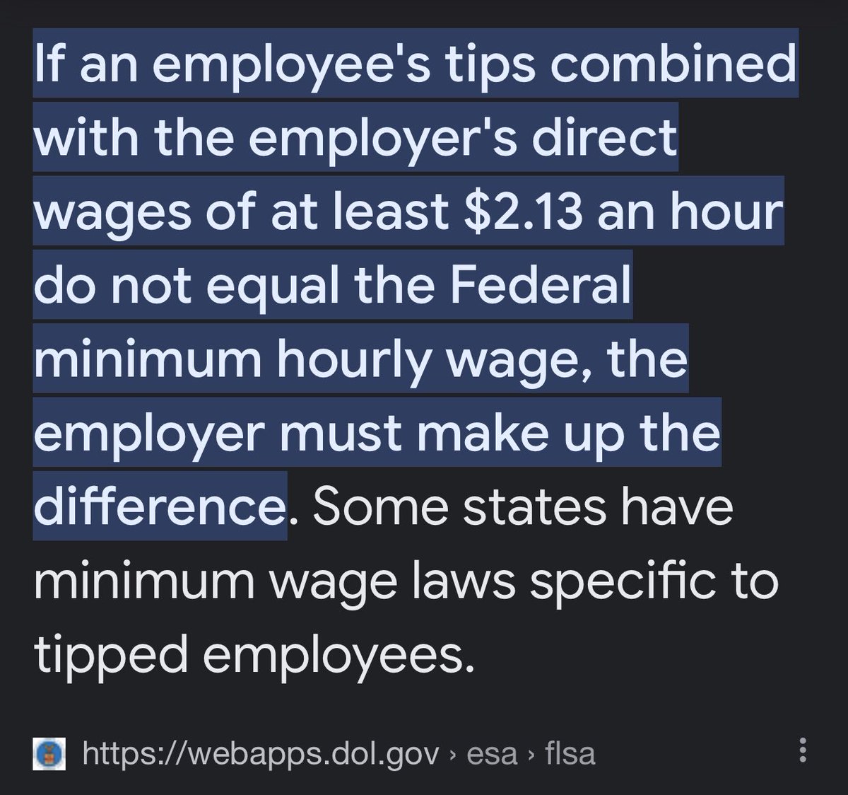 BusJACK's tweet image. No server actually makes less than minimum wage. That being said, the federal minimum wage is still way too low.