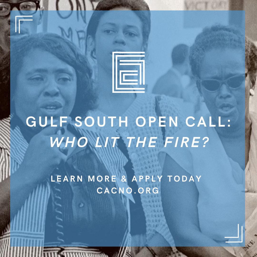CACNO's tweet photo. Apply to the CAC's 10th Annual Gulf South Open Call, Curated by Anita N. Bateman, Ph.D.
APPLICATION DEADLINE: APRIL 21, 2023
Learn more and apply at https://t.co/cJnFl39N4Z
#gulfsouthopencall #opencall #calltoartists #wholitthefire #cacnola https://t.co/ajvKMQmCsM