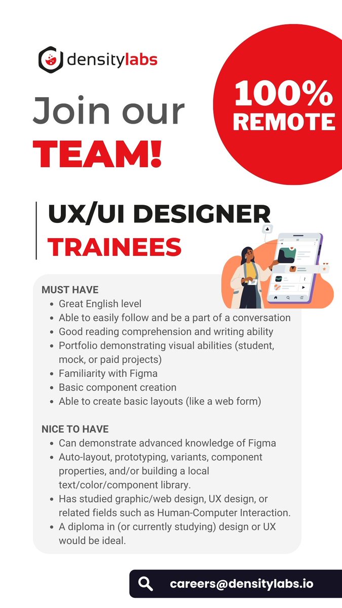 densitylabs's tweet photo. ¿Ya vieron que tenemos un nuevo programa para UX/UI Trainees? Aprovecha esta oportunidad! #UXUI #LifeAtDensity https://t.co/4O6Uy0v1zV