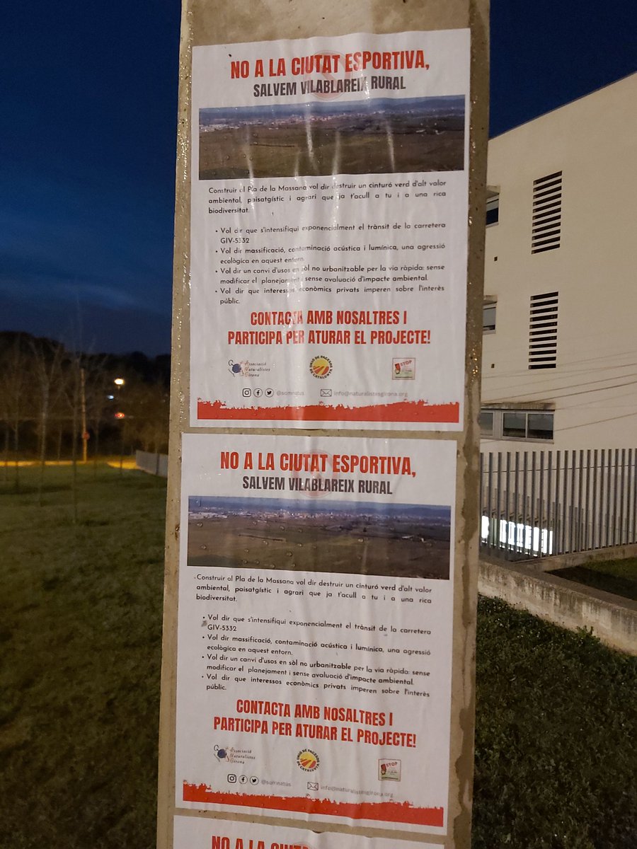 Salvem Vilablareix Rural 📢📢

❌ NO a la ciutat esportiva del <a href="/GironaFC/">Girona FC</a> 

✅ SÍ a preservar el Pla de la Massana pel seu valor ambiental, paisatgístic i agrari.