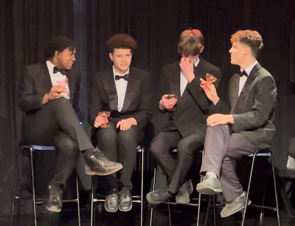 CoombeBoysDrama's tweet photo. It’s a busy week for the Drama Team as our Year 11 boys rehearse for their final practical scripted exam. Having lost of fun with our #BouncersCast #SeizeTheDay23 https://t.co/k0IkJiBQvm