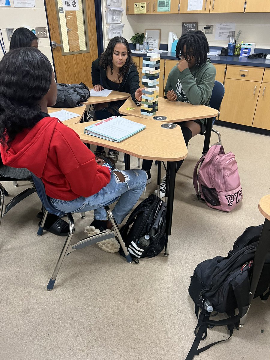 Concussion Jenga Review today in Athletic Injuries class! Each Jenga block has a number on it that corresponds with a question on the review sheet, as students pull blocks they answer the questions and the team with the least falls wins 😊 <a href="/HilarieBlum/">Hilarie Blum</a> <a href="/mmfraine/">Missy Fraine</a> <a href="/Mainlandhigh/">Mainland High School</a>