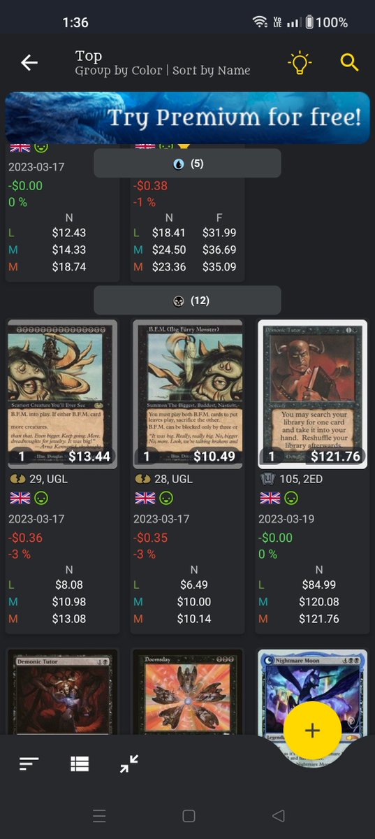 SwordDan's tweet photo. @CardManager BFG is displayed in the wrong order? https://t.co/j2Euuiw7el