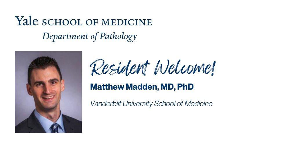 Please join us in welcoming our new @YalePathology resident announced on #MatchDay23. Matthew Madden, MD, PhD - @madden_mz - is from @VUMedicine. Dr. Madden is one of 10 new #pathology residents joining @YNHH and @YaleMed bit.ly/3lqdcSy