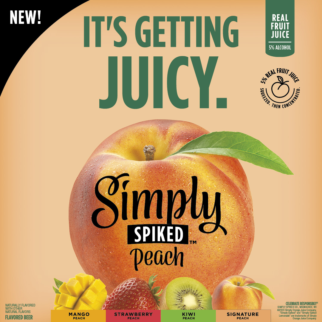 CrownDist's tweet image. It's getting juicy with Simply Spiked™ Peach has four new flavors. 

🥭🍑MANGO PEACH
🍓🍑STRAWBERRY PEACH
🥝🍑KIWI PEACH
🍑🍑SIGNATURE PEACH

#simplylemonade #simplyspiked #peach #strawberry #kiwi #drinks #new #variety #beer #beers #cheers