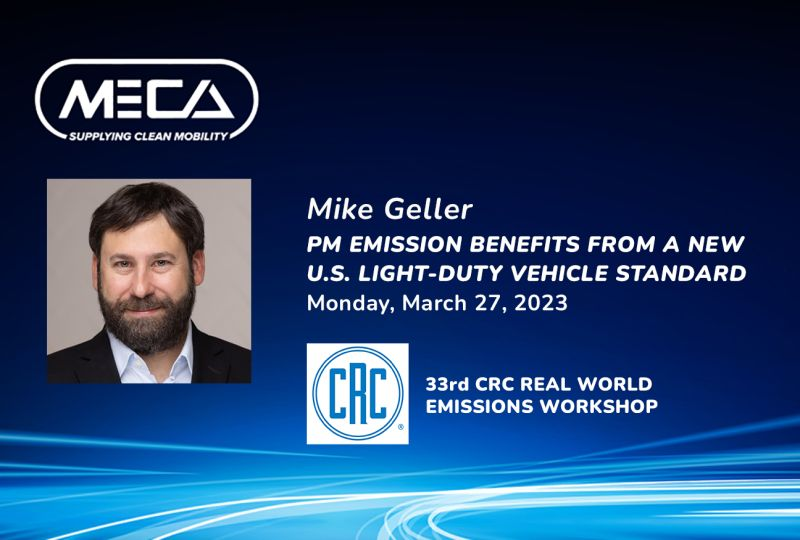 MECAforCleanAir's tweet photo. MECA's Mike Geller looks forward to participating at the Coordinating Research Council's "33rd Real World Emissions Workshop" on March 27 in Long Beach, CA. https://t.co/jhSDBE1S3q https://t.co/e2tSqW6Zln