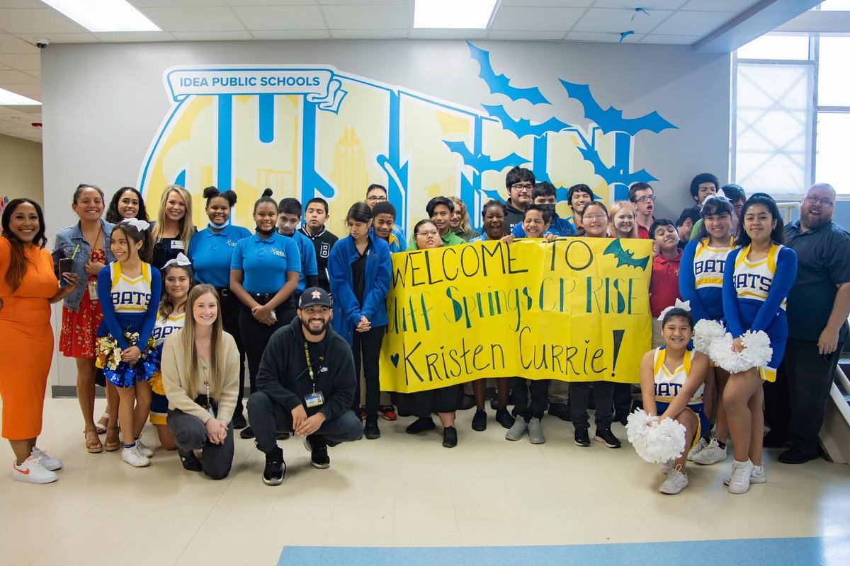 KristenCurrieTV's tweet photo. A wonderful visit to @IDEABluffSpring talking with their special education scholars about weather. Thank you students &amp; staff for the warm welcome &amp; great conversation. ❤️ #RISEprogram #schoolvisit @KXAN_Weather 

📸: Emilio Casanova &amp; Sarah Lopez Cortez (students) https://t.co/Ic2rXjA67a
