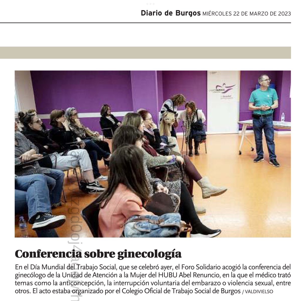 Presentación de la UAM dentro de los actos del Día Mundial del Trabajo Social, organizados por @Cotsburgos Vía @diariodeburgos #Anticoncepción #ITS #IVE #ViolenciaSexual #ViolenciasMachistas #EducaciónSexual #Formación #UAM #Burgos #TrabajoSocial